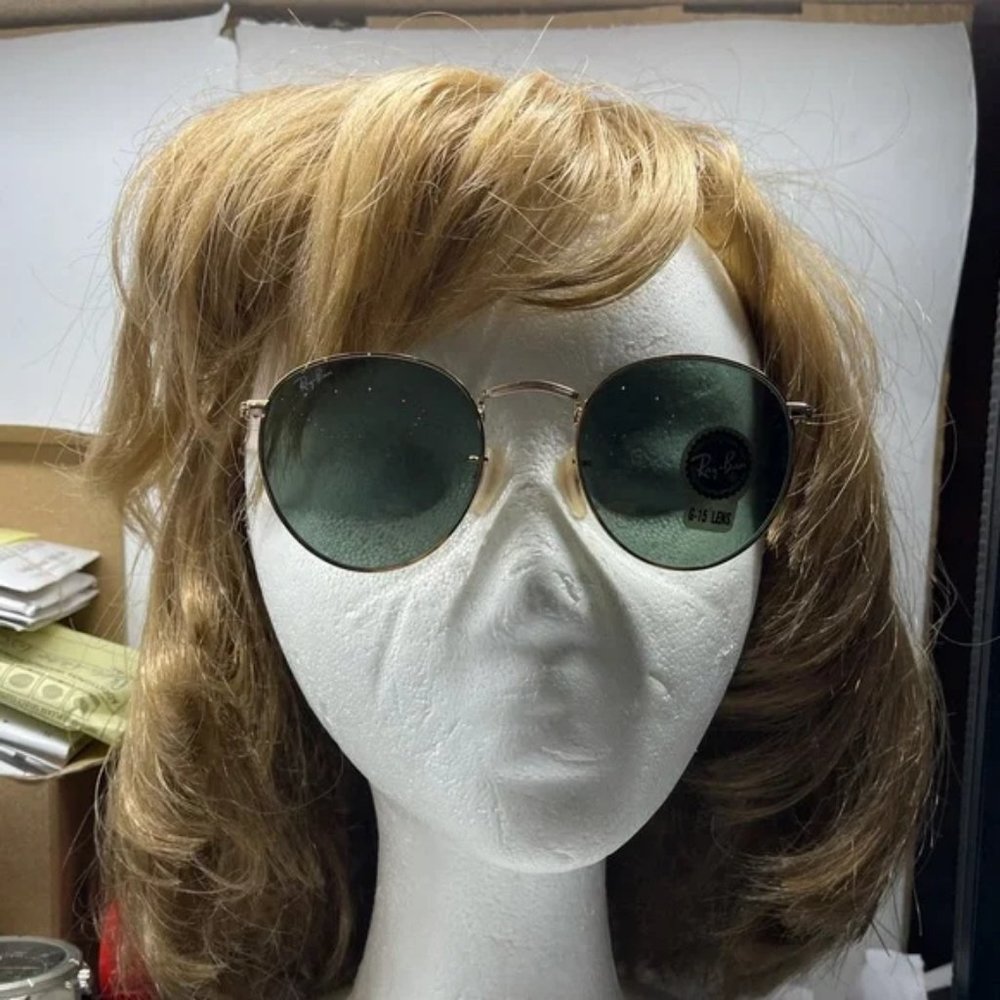 Brand New & Auth Rayban Round Rb3447 Gold with Green 50 - Picture 3 of 8
